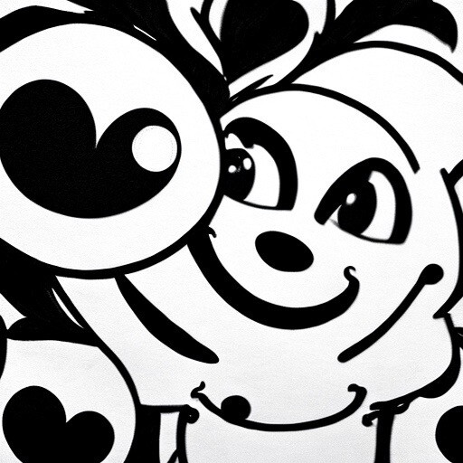 not-quite-identifiable smiley-faced cartoon animal-ish figure holding up a heart.
